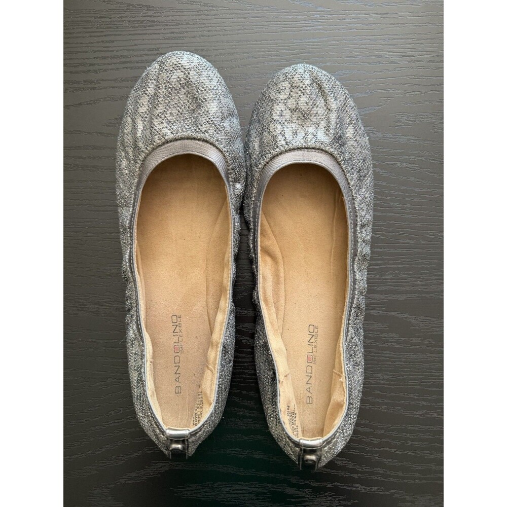 Bandolino Edition Silver Ballet Flats B Flexible, Size 9.5 M, Sparkly, Soft